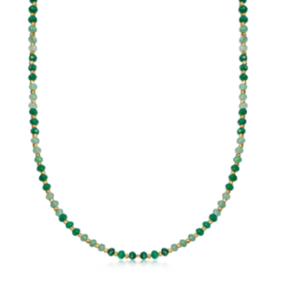 Palms Beaded Necklace Emerald Nikki E. Designs Necklace Stack