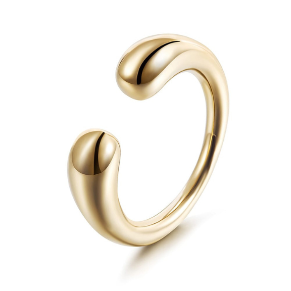 Hedy Adjustable Ring Stainless Steel Gold Nikki E Designs